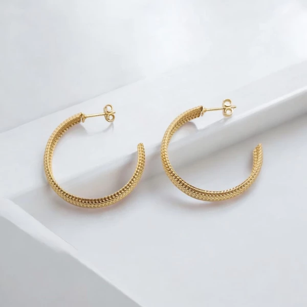 Brinco Argola Relevo-Ouro