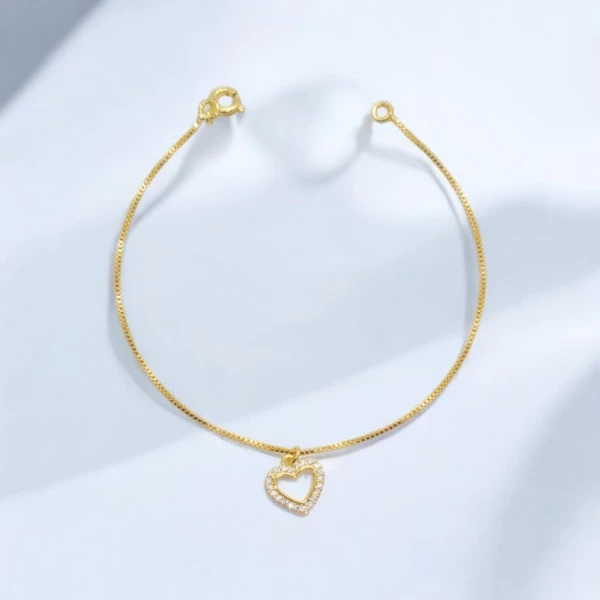 Pulseira Veneziana Coração Zirconias