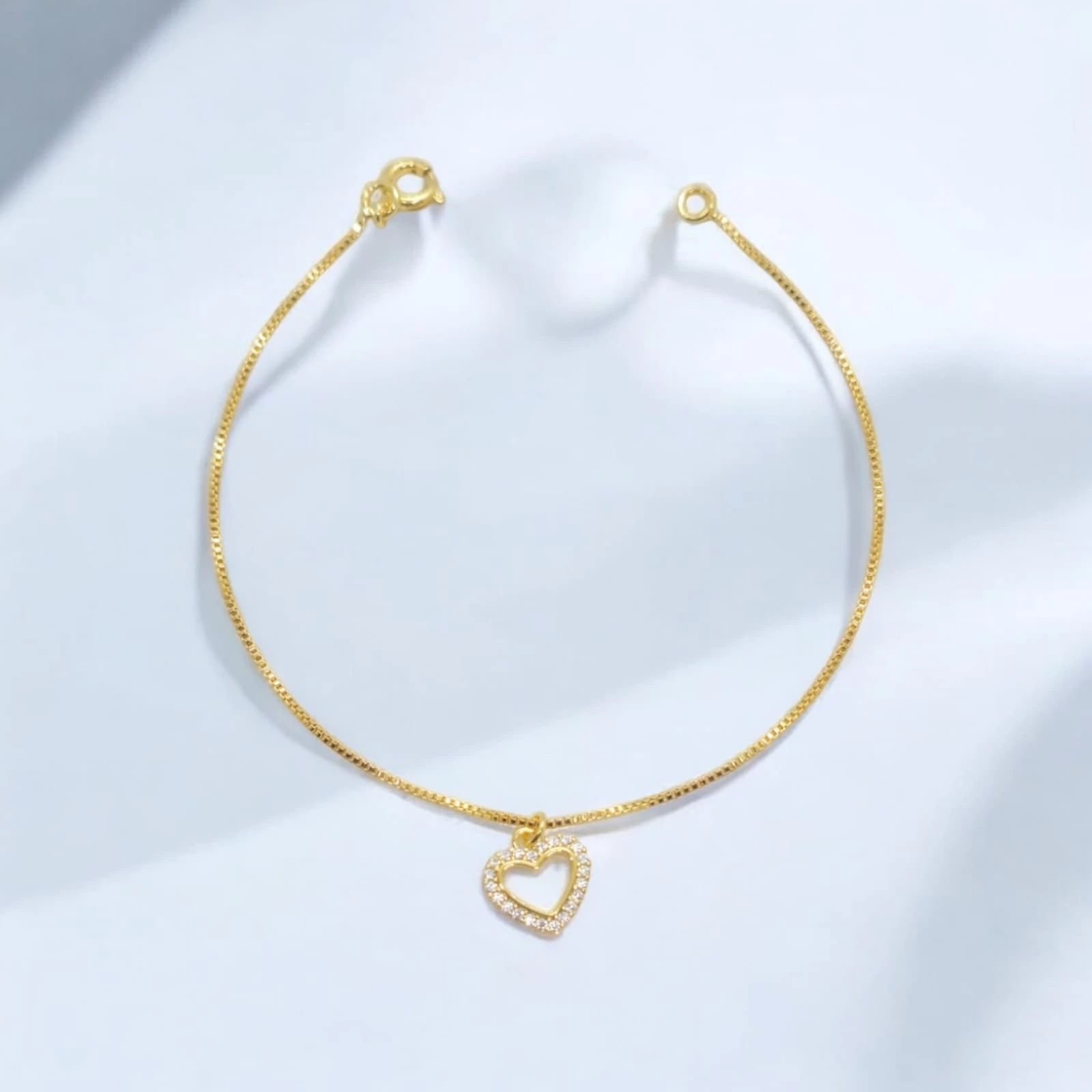 Pulseira Veneziana Coração Zirconias